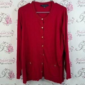Tommy Hilfiger cardigan button up sweater knit Red Women's Cardigan